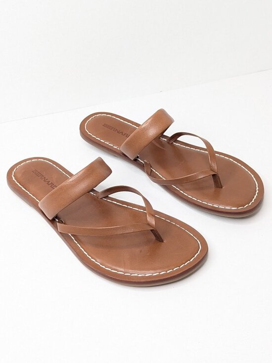 Bernardo Shoes - Bernardo Leia Flat Sandals Antique Brown Leather Womens 10